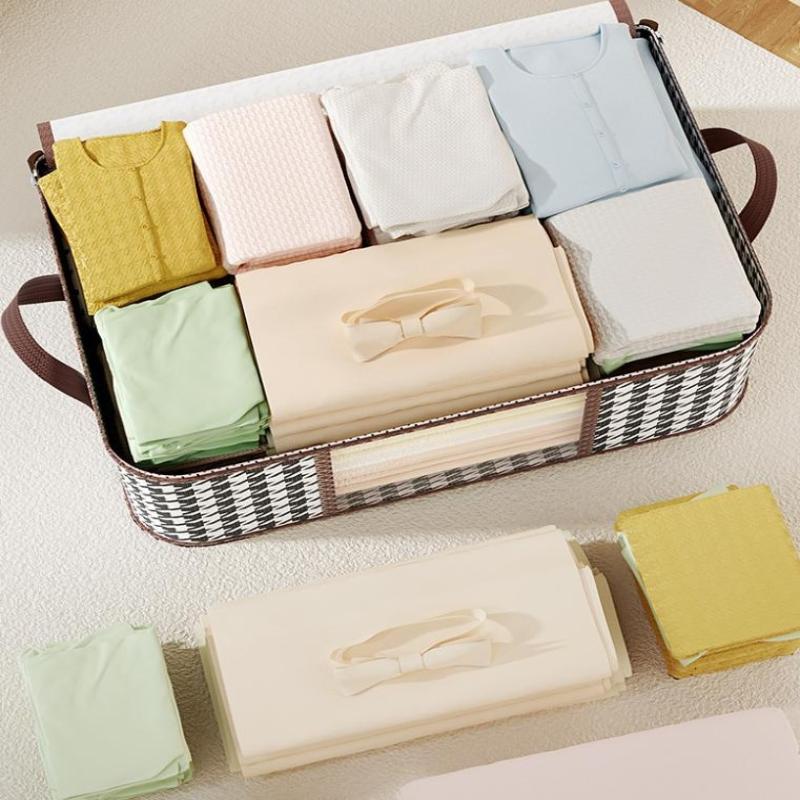 Visible Large Capacity Storage Box Portable Household Clothes Organizer With Handles Foldable Dustproof Quilt Zipper Container