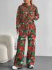 European, American Autumn And Winter Casual Retro Flower Long-Sleeved Suit Women'S Hooded Sweater Trousers Two-Piece Set