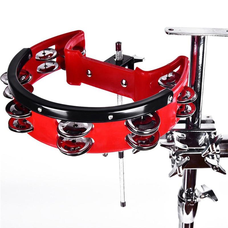 Drum Circle Double Row Rattle Drum Rings Semicircle Tambourine With Mounting Eye Bolt Orff Percussion Musical Instruments