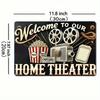 Vintage Metal Sign 8x12in Cinema Theme Iron Wall Art for Home Bar Cafe Garage Rustic Decor