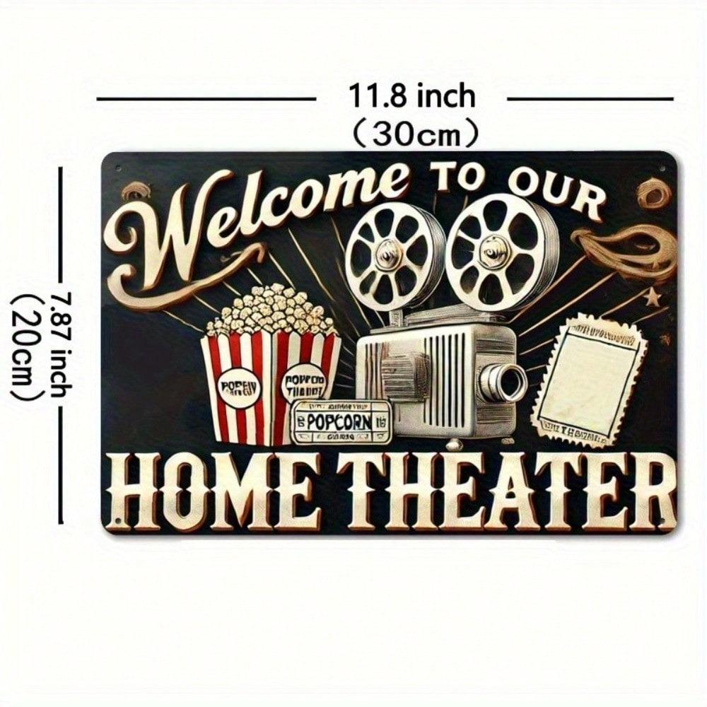 Vintage Metal Sign 8x12in Cinema Theme Iron Wall Art for Home Bar Cafe Garage Rustic Decor