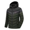 Men's Warm Cotton Coats Winter Color Matching Hooded Detachable Warm Coats Men's Large Size Wadded Jackets