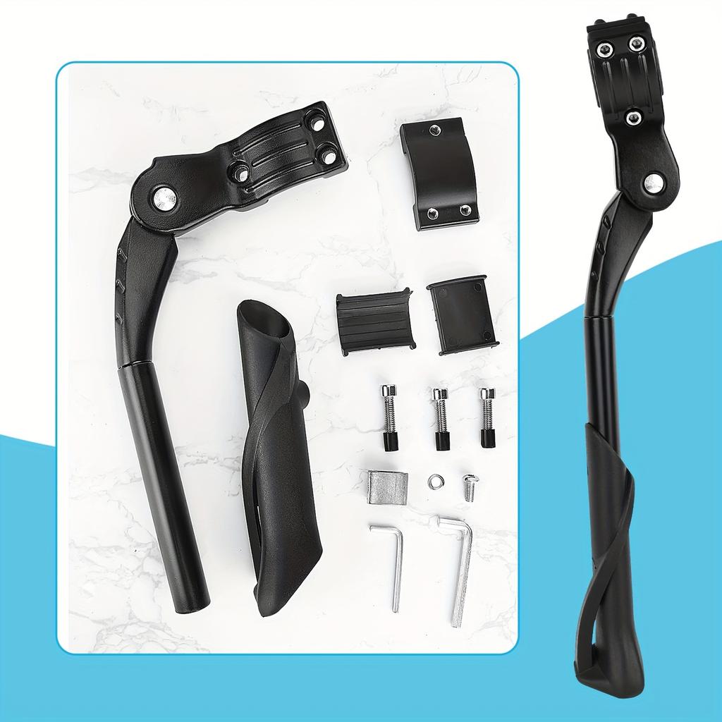 Outdoor Cycling Equipment Bicycle Stand for Mountain and Road BikesSide Kickstand with Dual Holes, Adjustable Support Accessory