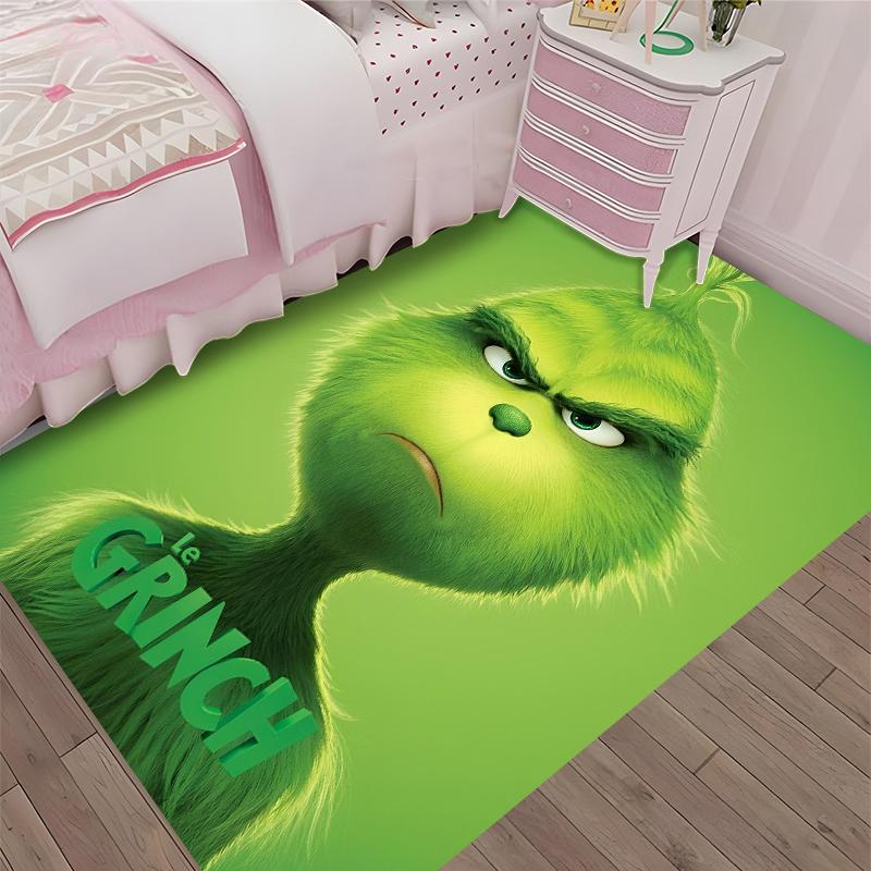 Tapis imprimé Grinch, Tapis pour chaise de bureau Salon Chambre à coucher Décoration de cuisine Cadeaux.