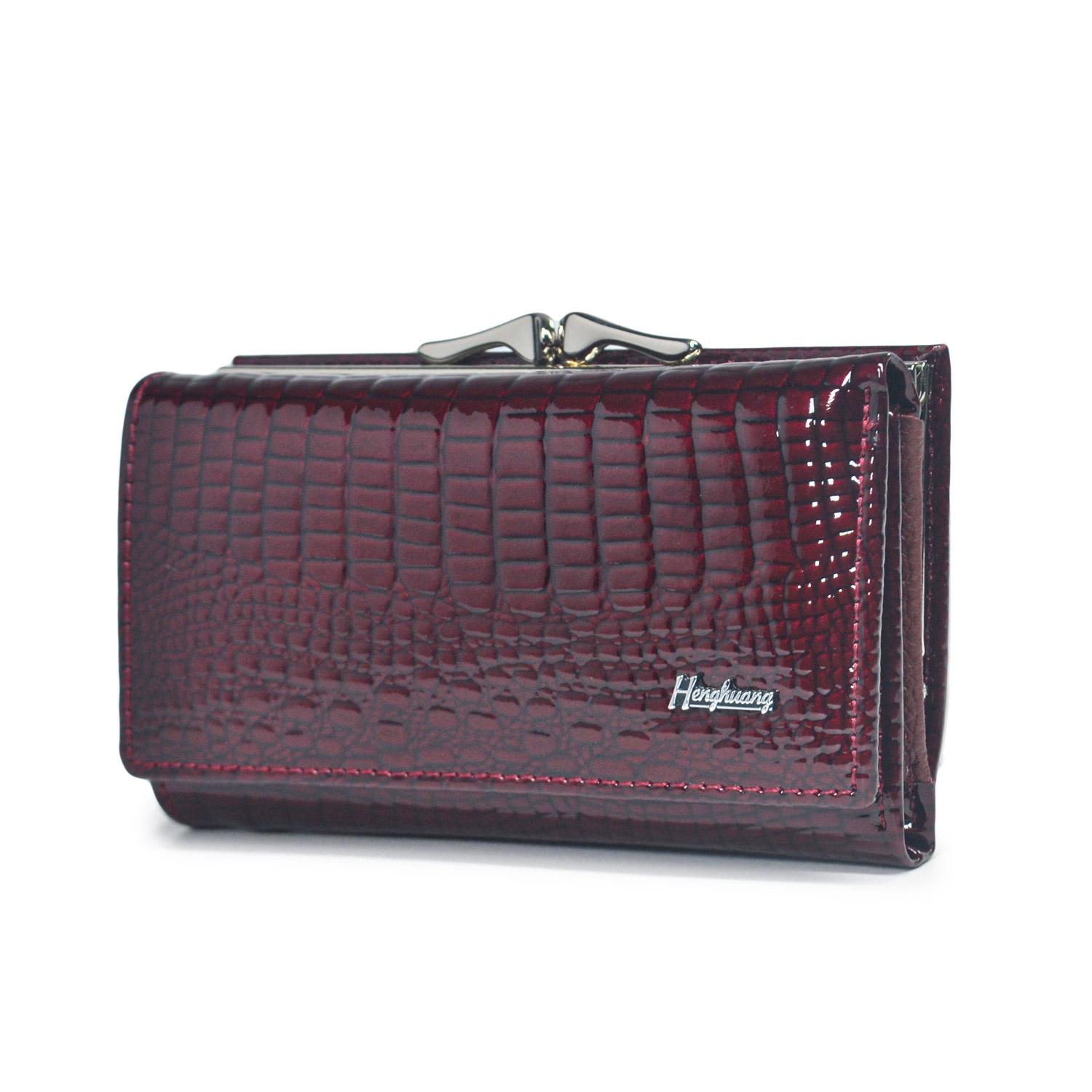 Damesportemonnee en portemonnee Echt leer Damesportemonnees Kleine korte clutch Portemonnee Luxe dames Luxe portemonnees bordeaux