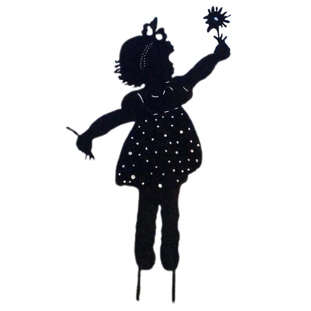 Girl Sculpture Portable Silhouette Stake Sculptures Waterproof Statue Courtyard Decoration for Patio Decor Home