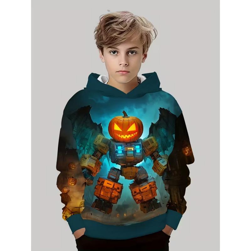 Spring And Autumn Fashion Men's Hoodie Anime Pumpkin Pattern 3D Print Sweatshirt Hoodies Street Casual Boy Sweatshirt Men's Oversized Top Clothing