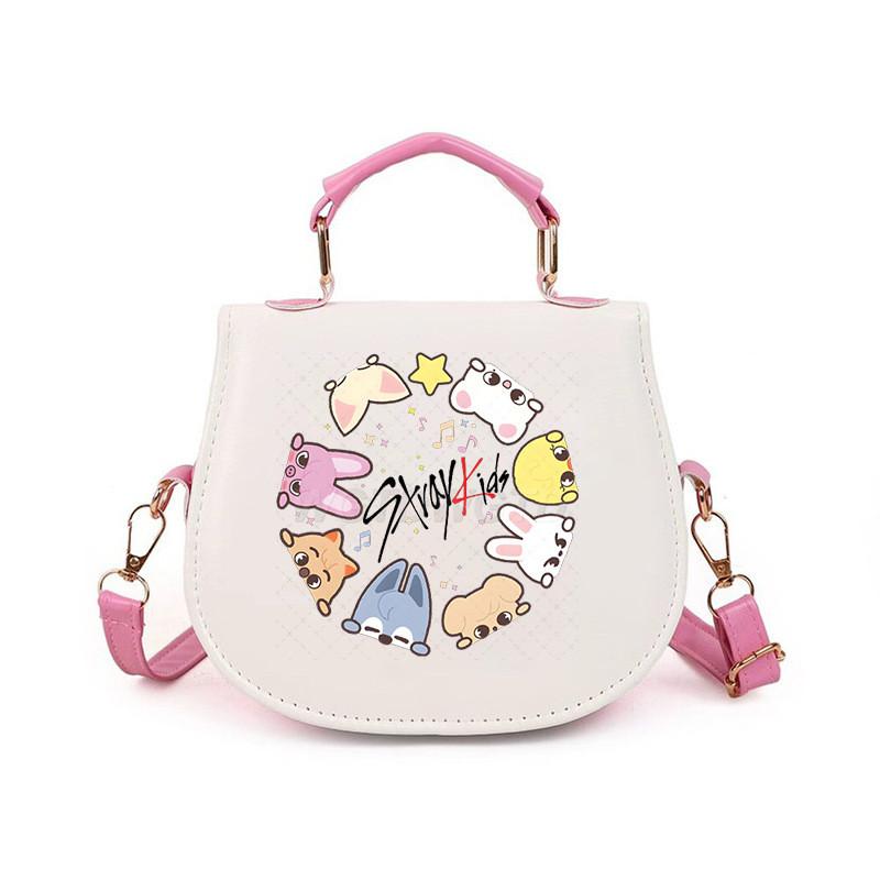 Kids Girls Straykids Felix Printed Student Lightweight Crossbody Bag Casual PU Shoulder Bags