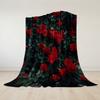 Dunkelrote Rosenlabyrinth Flanelldecke Warm Weich Halloween Weihnachten Sofa Warm Gemütlich Dekoratives Dekor Geschenk für Alle Jahreszeiten