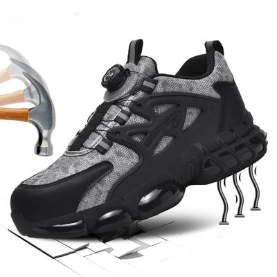 Chaussures de sécurité de travail pour hommes et femmes avec embout en acier et boucle rotative, anti-impact, anti-perforation, bottes tactiques légères