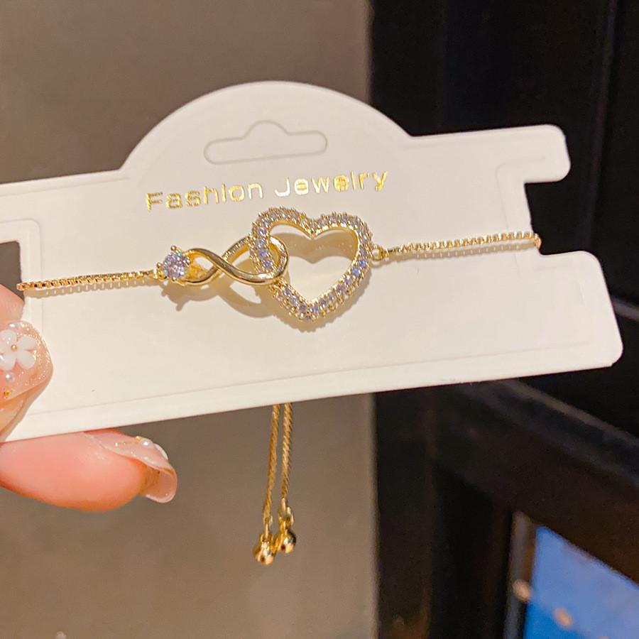 Браслет-сердце с золотым покрытием для женщин, подарок