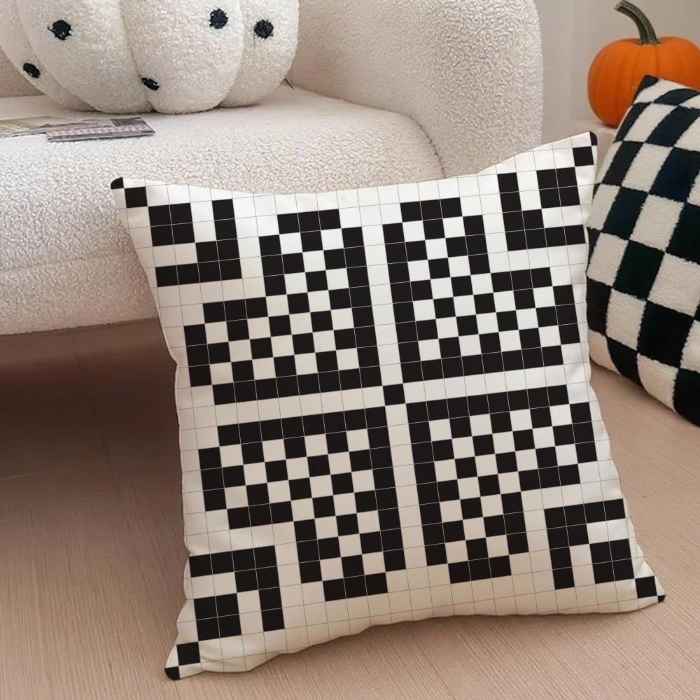 Retro Pixeliger Ar Pixel-Druck Textur Kissenbezug Überwurf-Kissenbezug Verdeckter Knopf Strapazierfähiges Polyester Stuhlkissen