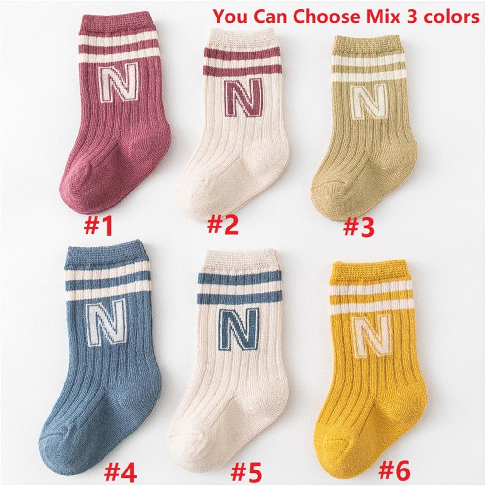 3 Pairs Baby Socks Kids Cute Newborn Boys Socks Toddler Girl Children Anti Slip Sock Cotton Infant Accessories Clothes for 0-5y