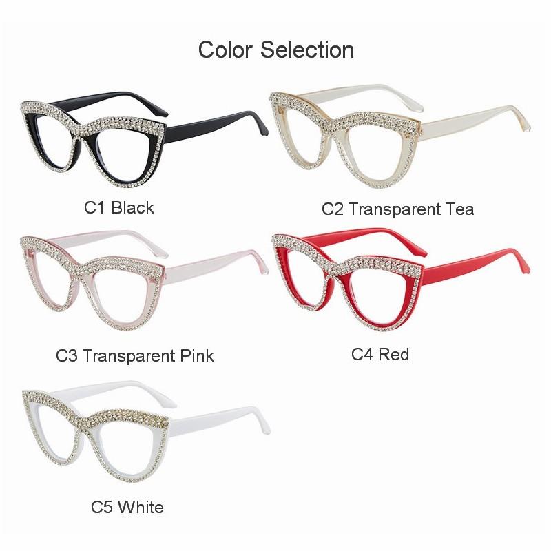 2025 New Cat Eye Reading Glasses Women Fashion Sparkling Prescription Presbyopic Optical Eyeglasses Eyewear For Vision +1.0~+4.0