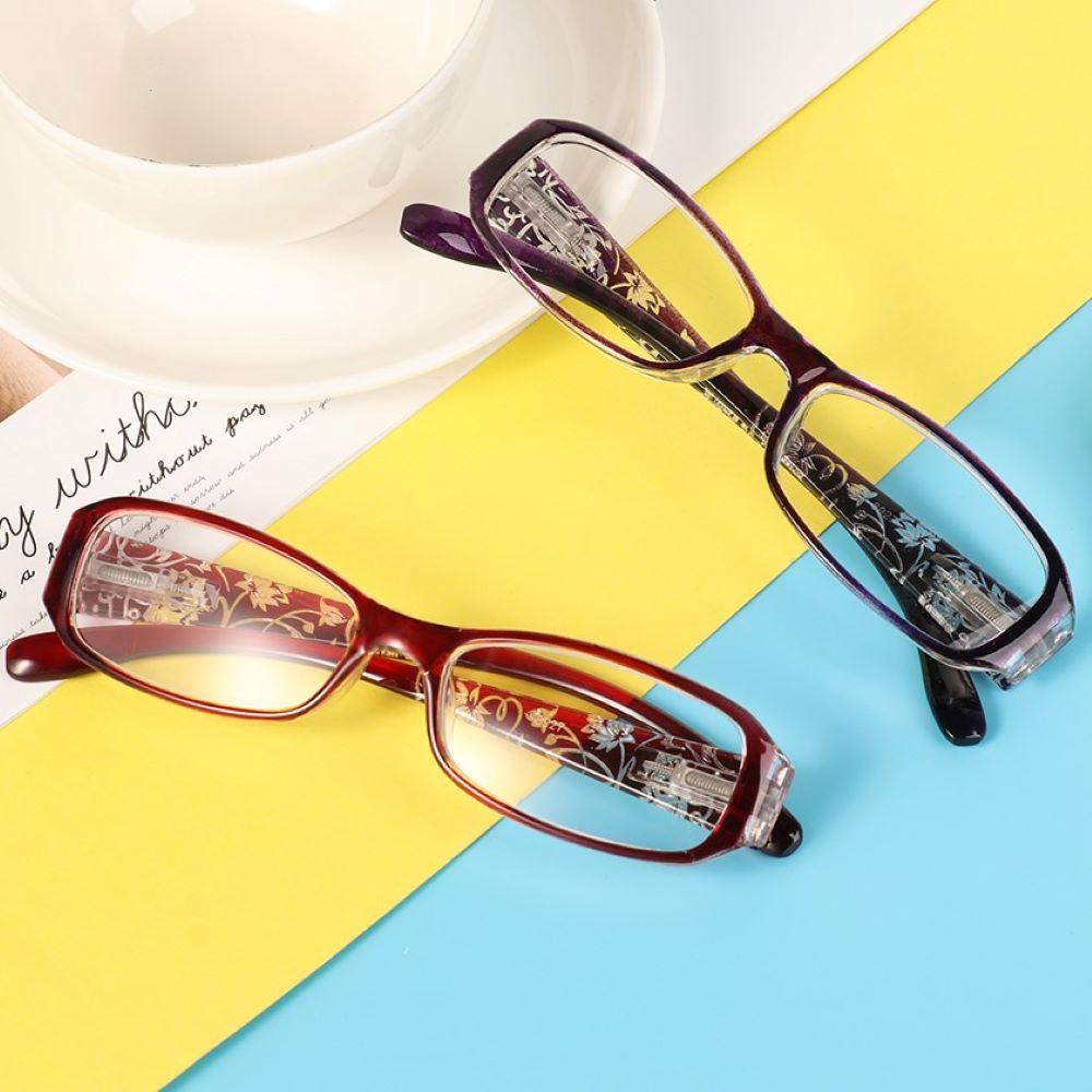Fashion Flower Print Ultra Light Resin Reading Glasses Women   Men Magnifying Presbyopic Eyewear Vision Care Strength +1.0~+4.0