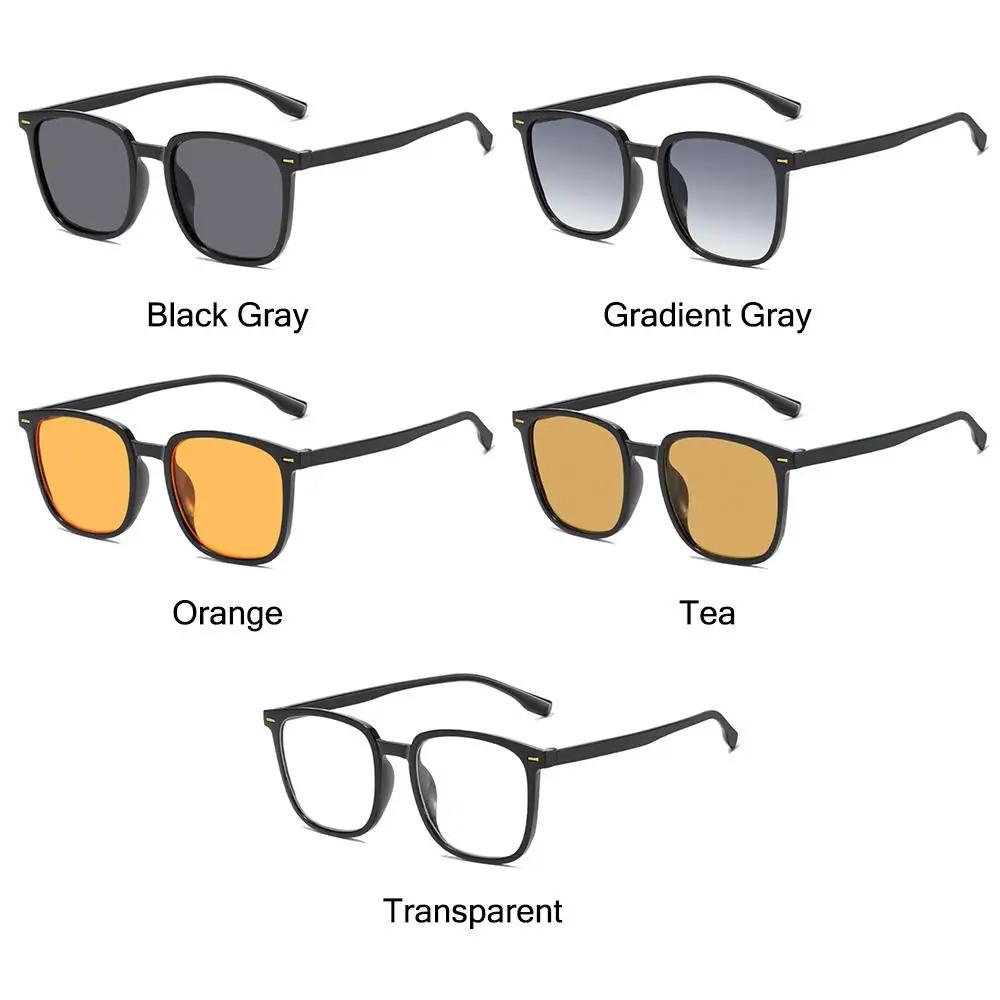 New Vintage Tea Brown Sunglasses Trendy Street Square Frame Shades Uv 400 Protection Unisex Travel Driving Sun Glasses