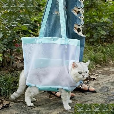 Zomer Kat Rugzak Ademend Draagbaar Huisdier Tas Uitlaten Reizen Armen Blootstellen Kat Transporteur Opvouwbare Tas Kat Accessoires