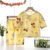 Dinosaur Kids Pajama Set With Cotton Satin Breathable Fabric For Summer Sleepwear