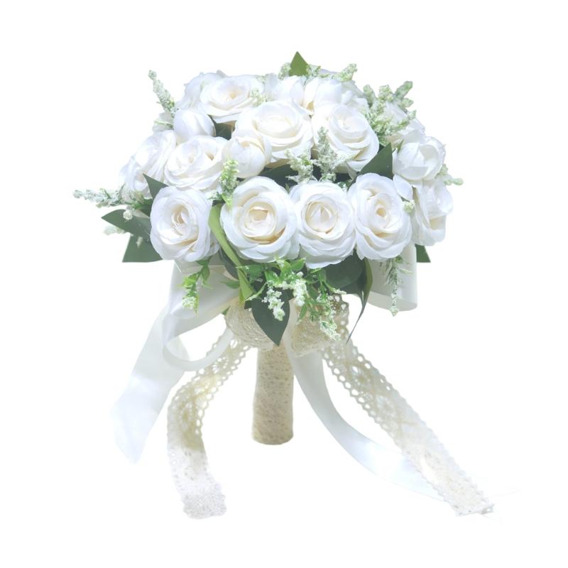 Life Like Artificial Flower Bridal Bouquet For Wedding Photography Silk Flower Arrangement Ceremony Bride Accessory