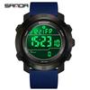 Sanda Sports Multifunctional Waterproof Pedometer Watch with Timer, Alarm, and Night Light