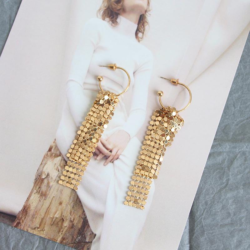 

Изысканные серьги-подвески с кисточками из пайеток и иглой из серебра S925 - Элегантная европейская и американская мода, длинные кольца