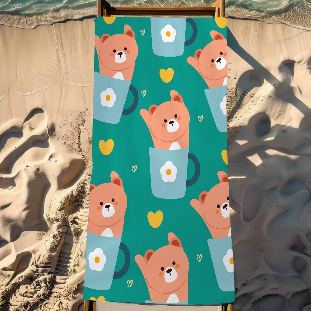 Cartoon Animal Patterns Beach Towel Colorful Bath Towels For Girl Microfiber Quick Dry Sand Free Beach Yoga Spa Gym Pool