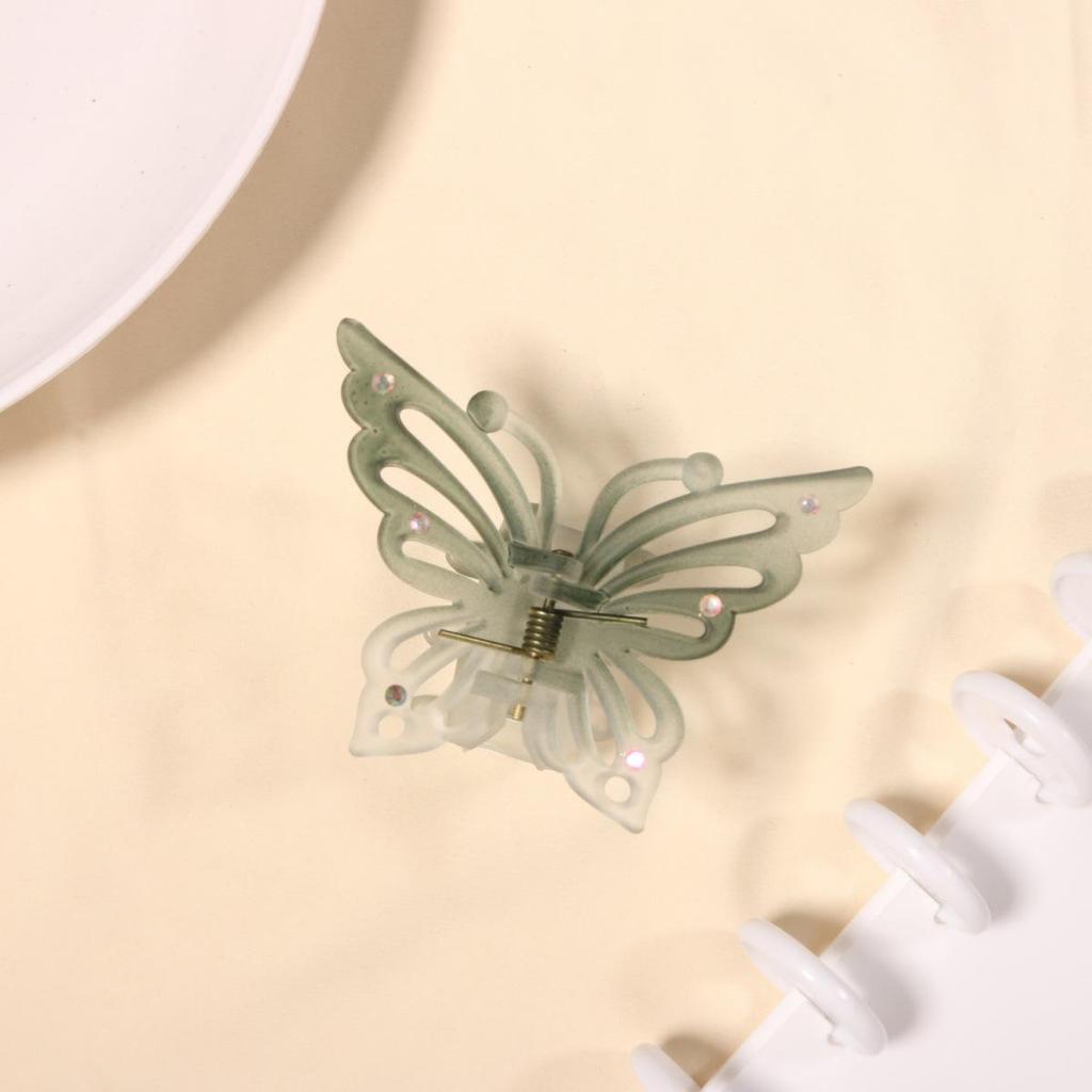 Iridescent Double Layer Butterfly Hair Clip - Women's High-End Shark Hair Accessory