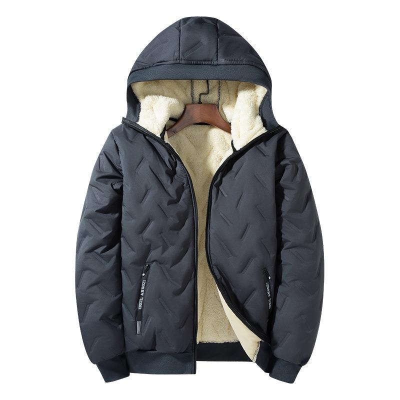 Fleece Autumn and Winter Thickened Padded Clothing Hooded Padded Clothing Men's Lamb Fleece Outdoor Sports Padded Jacket Casual Jacket