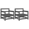 VidaXL Garden Chairs 2 Pcs, Seats with Armrest, Armchairs with Backrest, Outdoor Patio Terrace Furniture, Grey Wood 825494