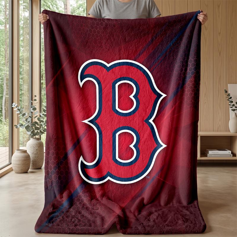 Boston Red Sox Flannel Fleece Blanket Cozy Warm Throw Blanket For Couch Bed Travel All Season Use