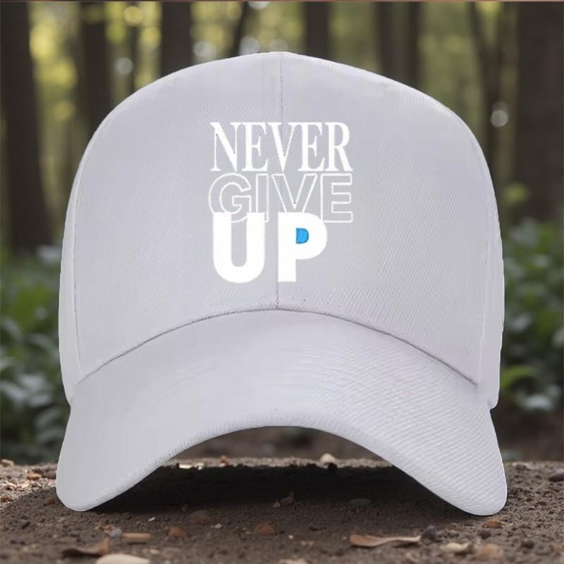 Gib Niemals Auf Motivation Grafik Baseballkappe Polyester Outdoor Lässig Verstellbare Mütze für Unisex Erwachsene