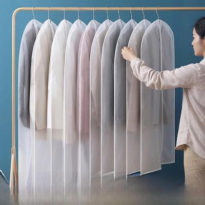 Transparent Waterproof Hanging Clothes Dust Cover for Wardrobe Storage, Moisture-Proof Suit Storage Bag.