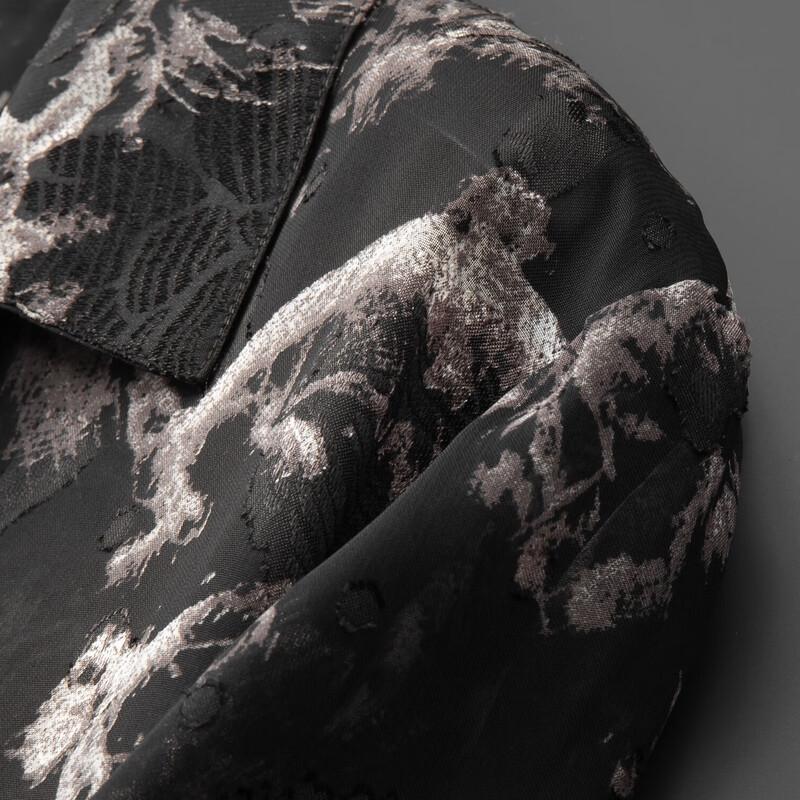 Men's Plus Size Printed Cuban Collar Short Sleeve Shirt