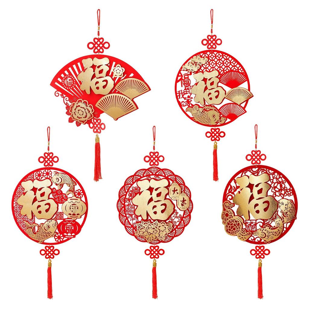 Festive Spring Festival Entryway Hanging Ornament Minimalist Wall Decor for Chinese New Year Home Celebration