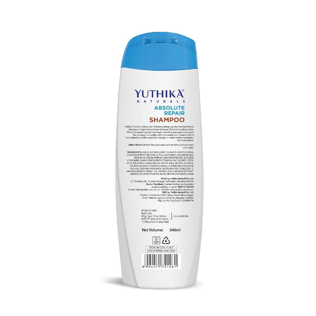 Yuthika Absolute Repair Shampoo 340ml For Damaged Hair | Nourishing Hair Care For Men & Women