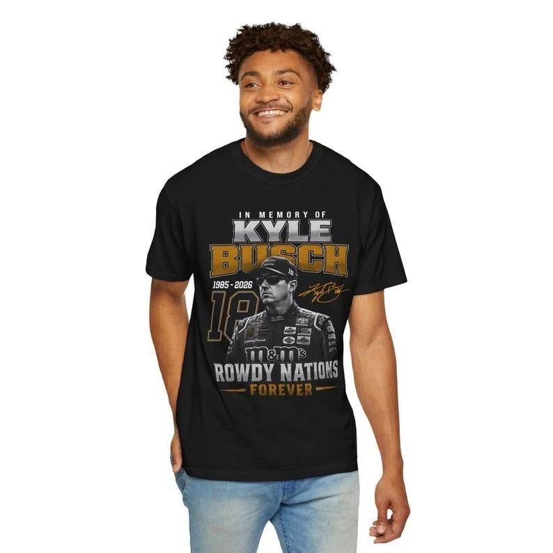 Kyle Busch Memorial Nascar Racing Shirt / Rowdy Nation Forever Number 18 L