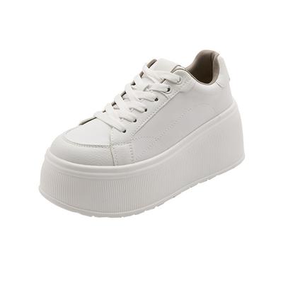 Μοντέρνα Λευκά Παπούτσια Πλατφόρμα Γυναικείο Αθλητικό Παπούτσι Νέο Casual Αθλητικό Παπούτσι Muffin Με Ύψος Δέσιμο με Κορδόνια Γυναικεία Παπούτσια Board