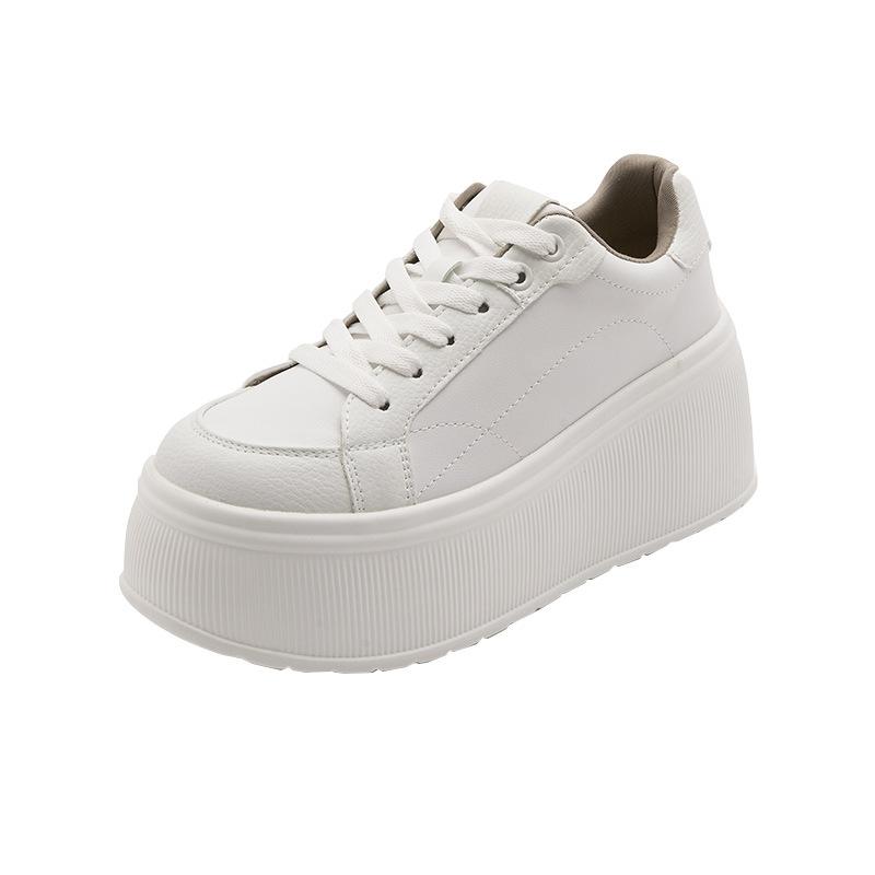 thick-soled little white shoes women's spring new casual sports muffin shoes, small height-increasing lace-up women's board shoes