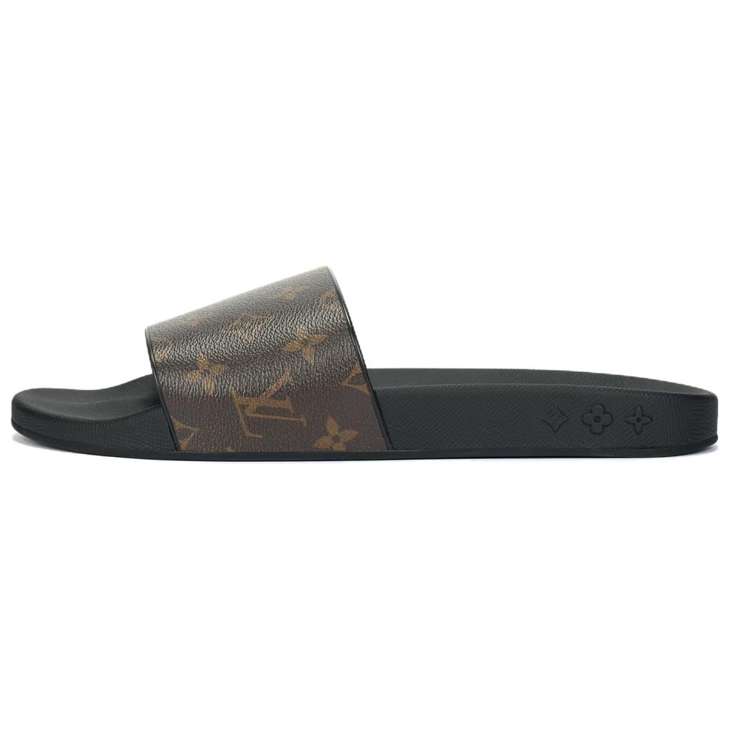 Louis Vuitton Waterfront Slide Slippers Men's Black Brown 1A3PSB