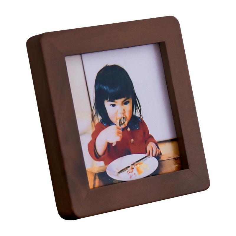 High-End 2-Inch Solid Wood Rounded Corner Photo Frame for Couples, Children, and Best Friends - Tabletop Mini Frame
