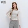 T-shirt da donna a maniche lunghe con lettera di orso