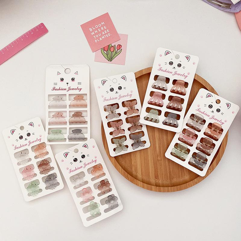 6 STK Gjennomsiktig blomst Små Hårklør Klips Dame Jenter Rhinestones Perle Mini Krabbe Hårklemmer Sweet Childs Hårtilbehør