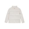 MLB Unifarbene Logo Reißverschluss Lockere Warme Daunenjacke Unisex Jacke Creme 3ADJB0336-50CRS