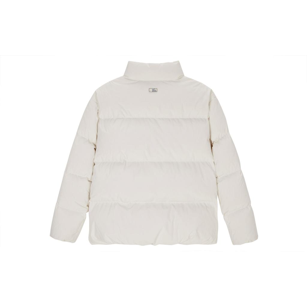 MLB Unifarbene Logo Reißverschluss Lockere Warme Daunenjacke Unisex Jacke Creme 3ADJB0336-50CRS