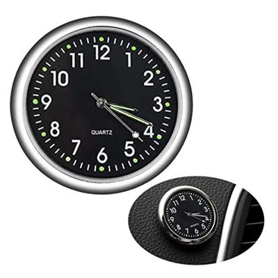 Hodiny do auta Mini Quartz Analogové Hodiny na palubní desce automobilu Zobrazení času Nálepkové hodiny Vzduchový ventil Dekorace do auta Univerzální a Světelné