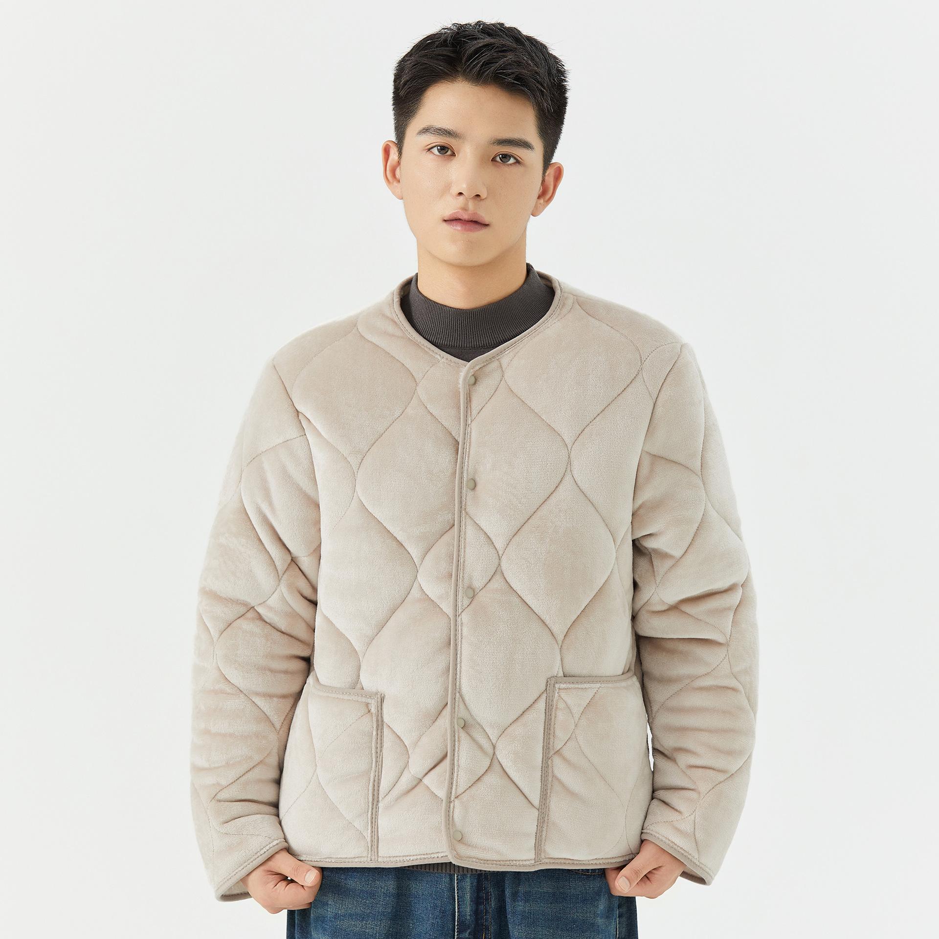 

Winter Warm Jacket for Men Outdoor Indoor Windproof Full Zip Padded Long Sleeve Coats With Pockets Men s Thick Fleece Lined Quilted House Wear Jackets 4XL