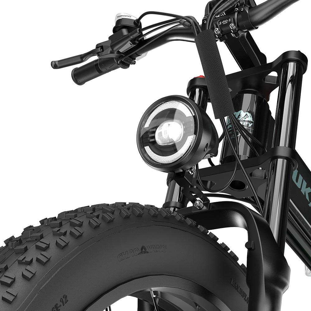 Electric Bicycle Foldable Dukawey 1000Wx2 Motor Full Suspension 48V 17.5AH 26" Fat Tire Ebike For Adult Color LCD Screen BST-6