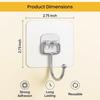 Big Size Transparent Wall Hooks for Hanging – Heavy Duty Stainless Steel Adhesive Hooks for Bathroom, Kitchen, Towel, Utensils & Keys – Waterproof