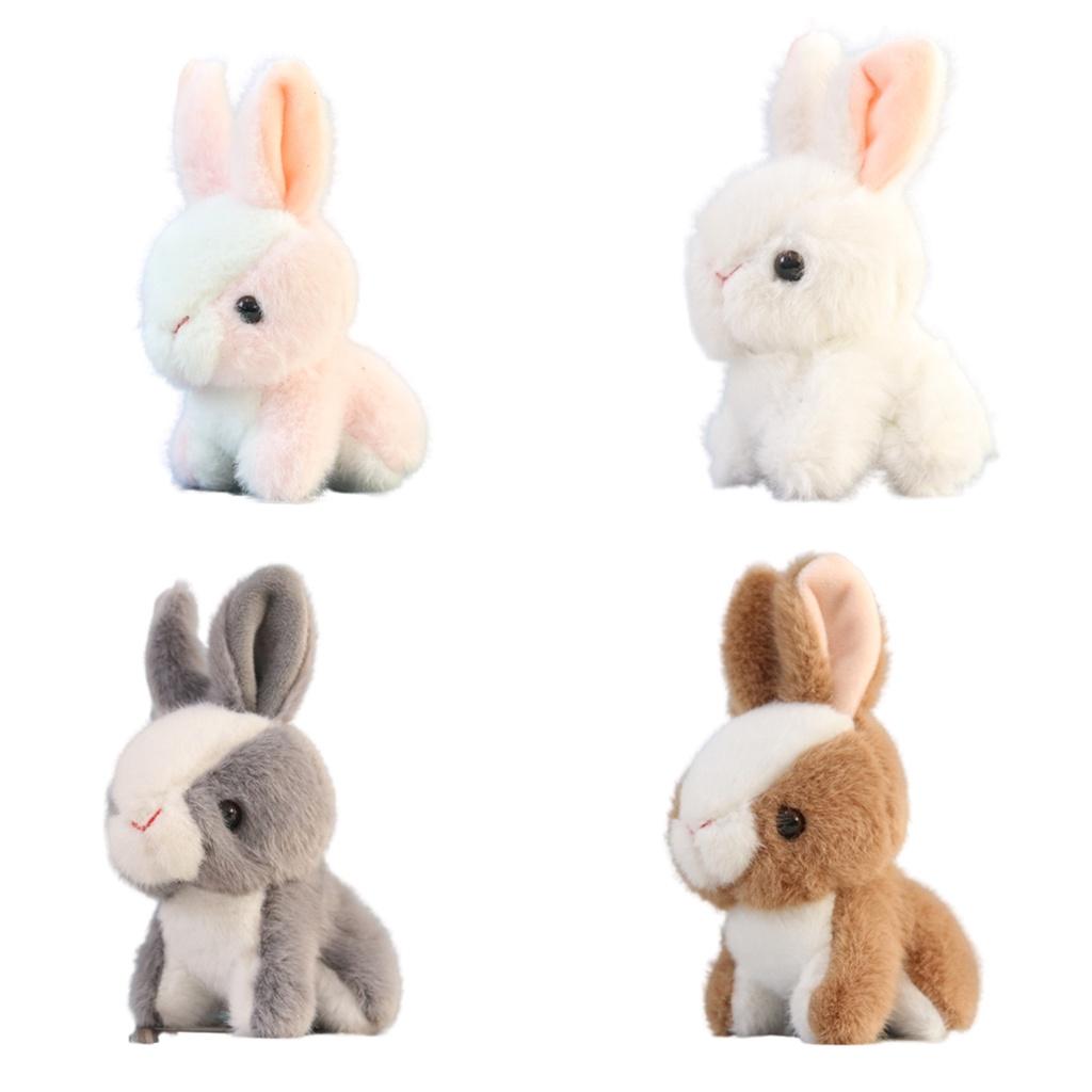 Cute Plush Bunny Keychain Pendant Fluffy White Rabbit Doll Backpack Decoration Gift For Girls