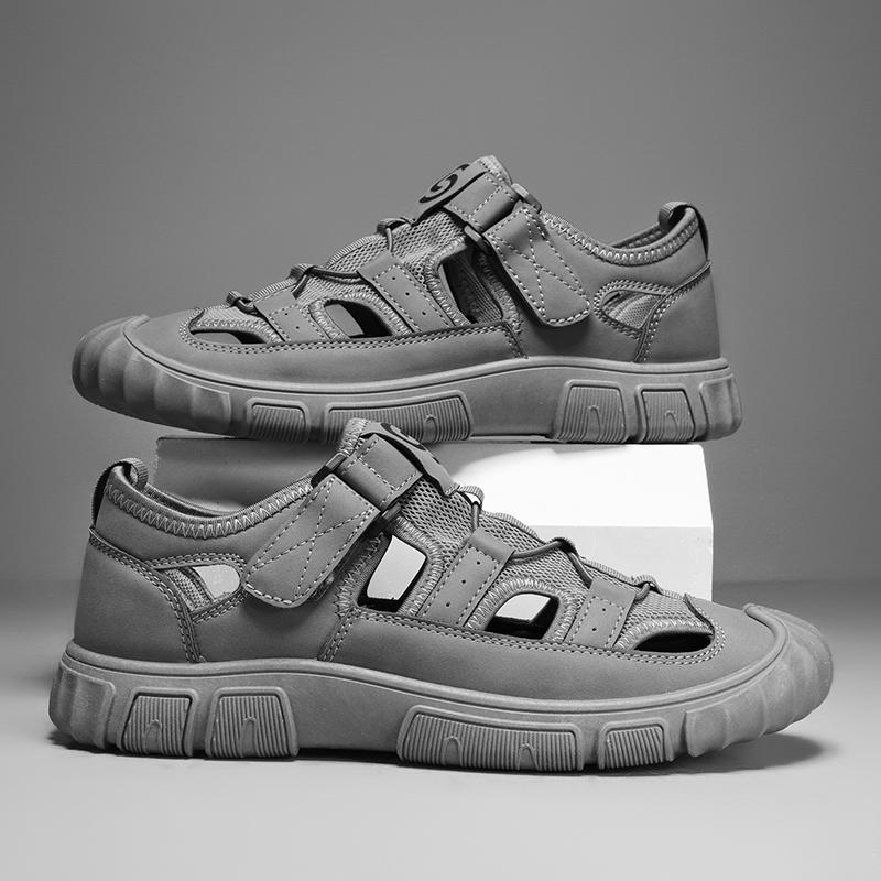 Outdoor Men's Summer Mesh Sandals, Non Slip Hiking Travel Hiking Shoes Men's Roman Shoes Beach Wading Shoes Casual Sports Shoes